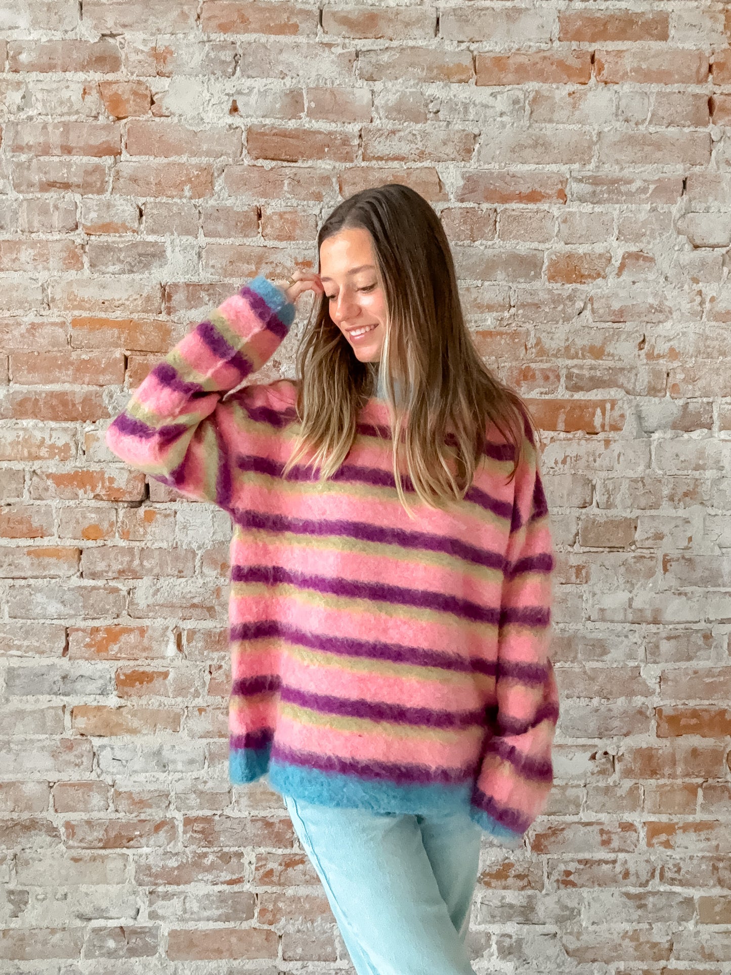 multicolor stripe sweater