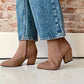 brown heeled boot