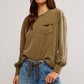 Free People: Fade Into You Top in Military Olive