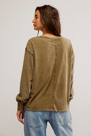 Free People: Fade Into You Top in Military Olive