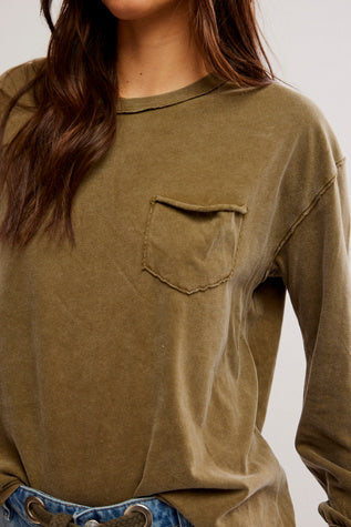 Free People: Fade Into You Top in Military Olive