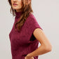 Free People: Vickie Mock Neck in Red Plum