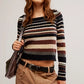 Free People: Lumen Stripe Pullover in Black Combo