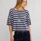 Free People : Clean Rugby Tee in Navy Combo