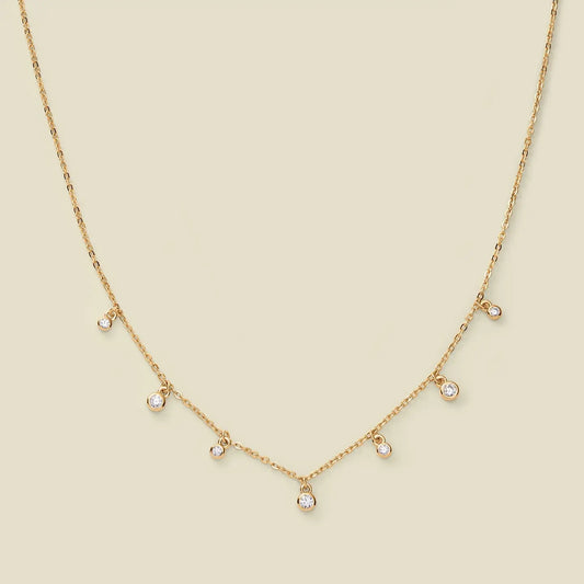 multi drop diamond necklace gold chain