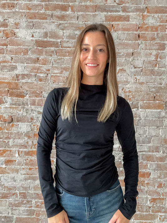 black fitted long sleeve