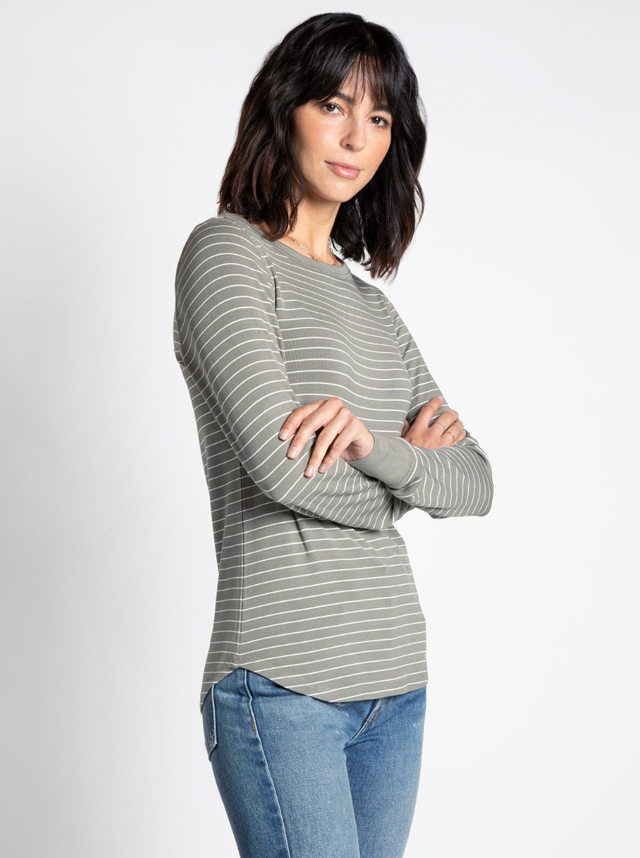 Stacey Top - Olive Stripe