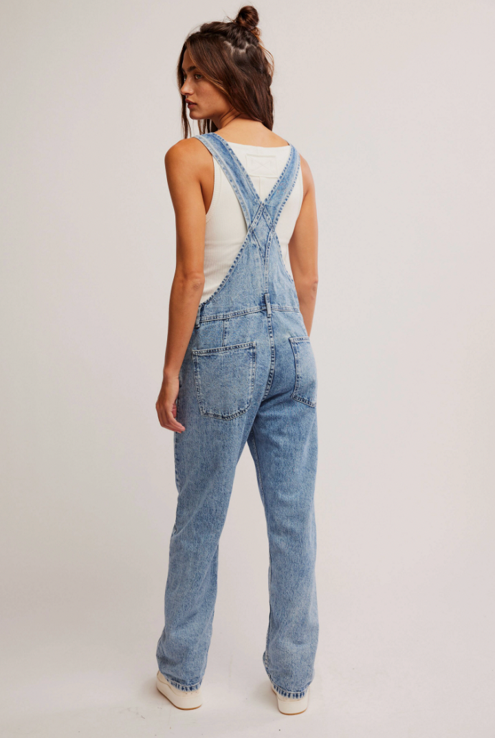 Free People : Ziggy Overall in Light Blue