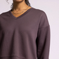 Martina V-Neck : Rasin Rib