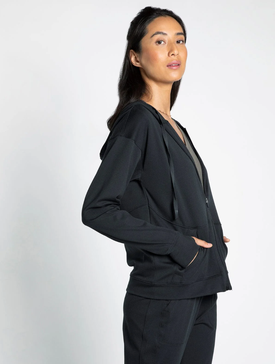 Brianne Hoodie : Black Rib