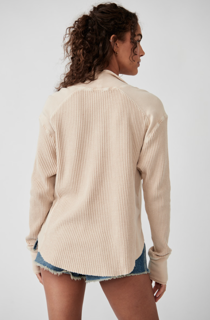 Free People: Ashton Zip Thermal in Sand