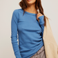 Free People: Honey B Thermal in Copenhagen Blue