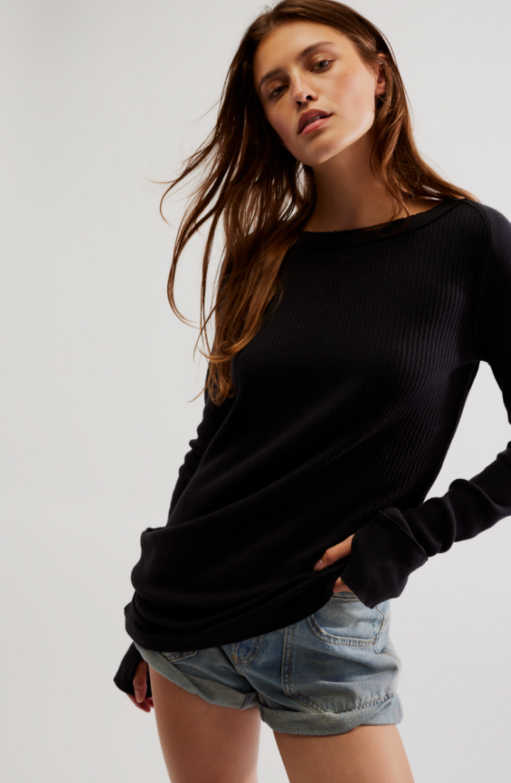 Free People: Honey B Thermal in Black