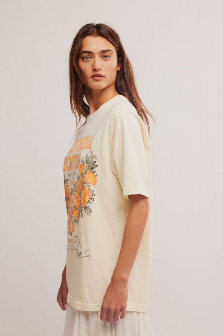 Free People: Harvest Vintage Tee in Cal. Poppies