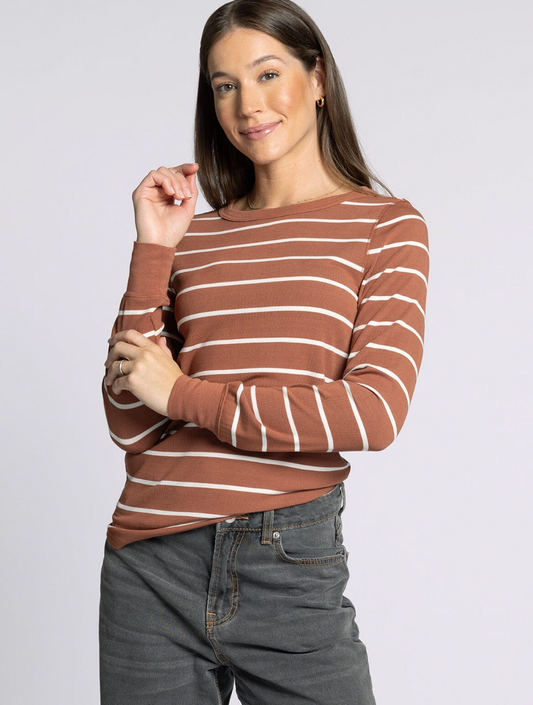 Stacey Top : Brown/White