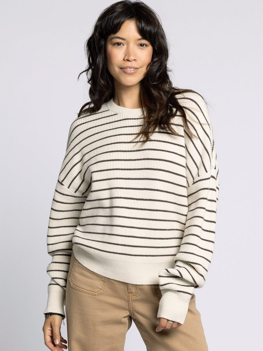 Ely Sweater: Cream/Chocolate