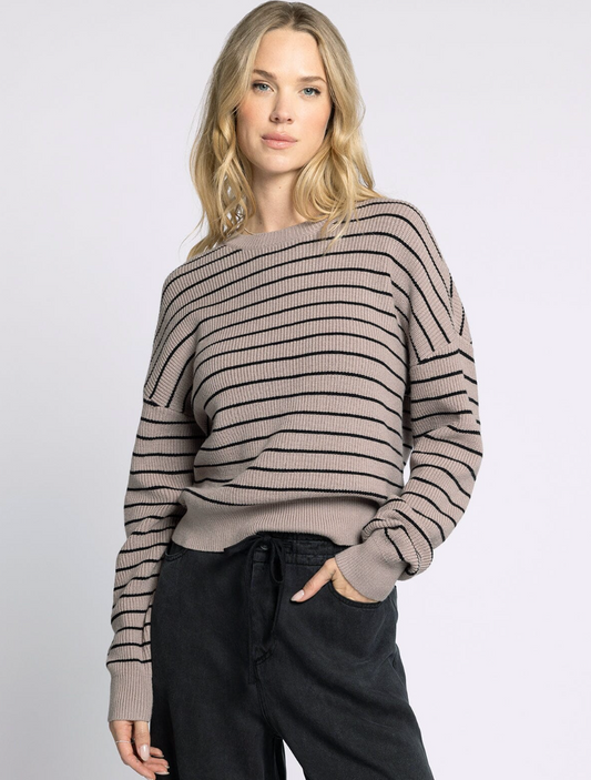 Ely Sweater : Taupe/Black