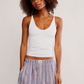 Free People : Day to Day Flannel Boxer in Blue Combo