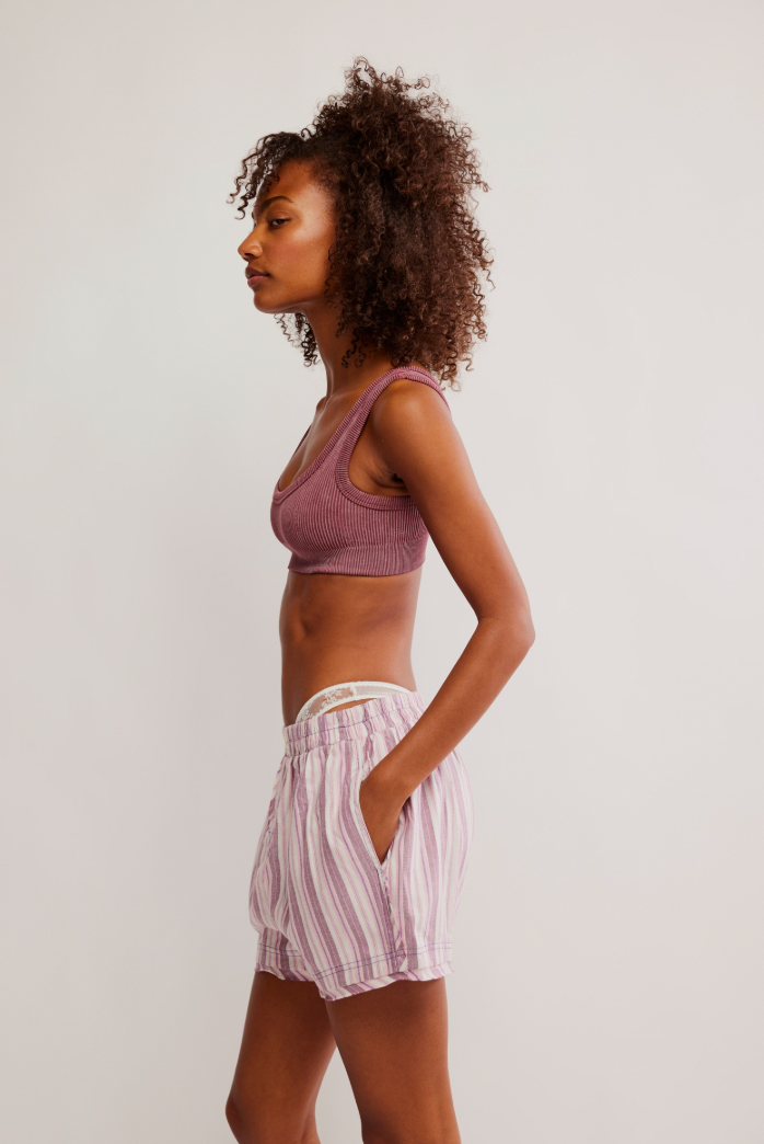 Free People: Day to Day Boxer in Burgundy Combo