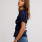 Free People : Adore You Blouse in Peacoat Combo