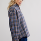 Free People : Ashley Flannel in Blue Patte