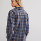 Free People : Ashley Flannel in Blue Patte