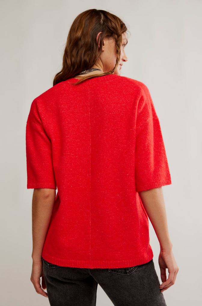 Free People: Margot Sweater Tee in Cherry Pop