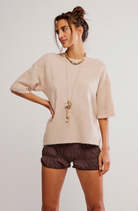 Free People: Margot Sweater Tee in Pearl