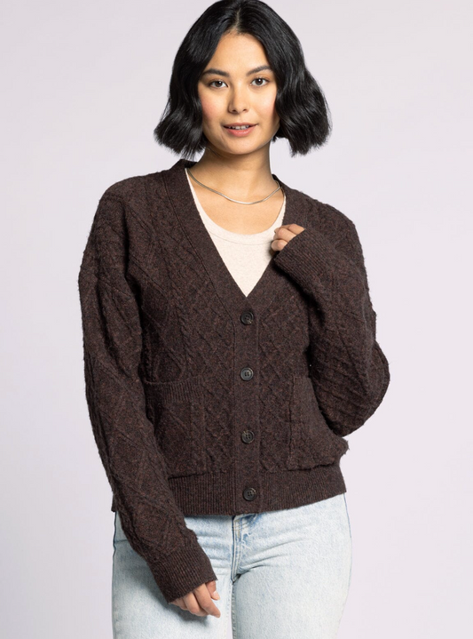 Calista Cardigan : Heather Coffee