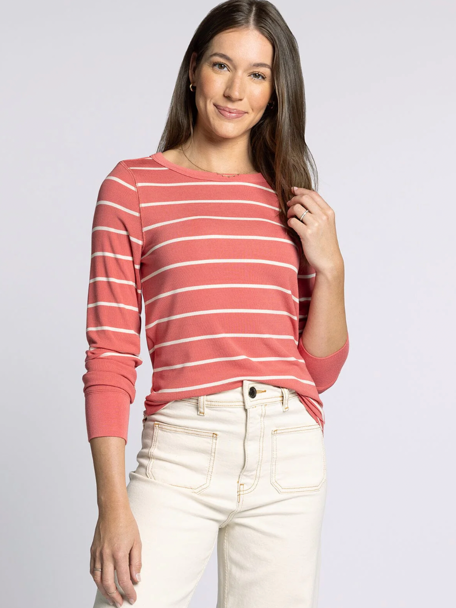 Stacey Top : Rose/Off White