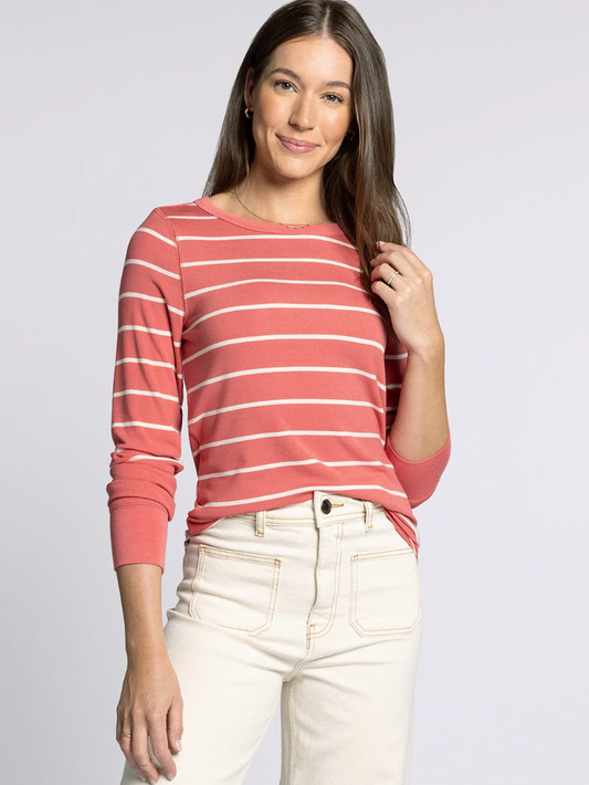 Stacey Top : Rose/Off White