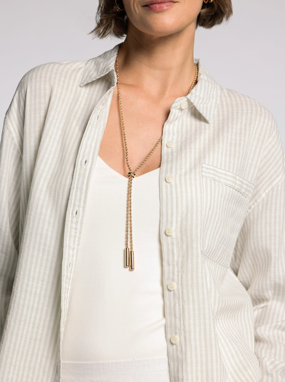 Thread & Supply: Edison Top in Sage/Ivory Stripe