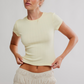 Free People: Wait a Minute Baby Tee in Banana Cream
