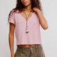 Free People : Take 2 Tee in Rose Oil