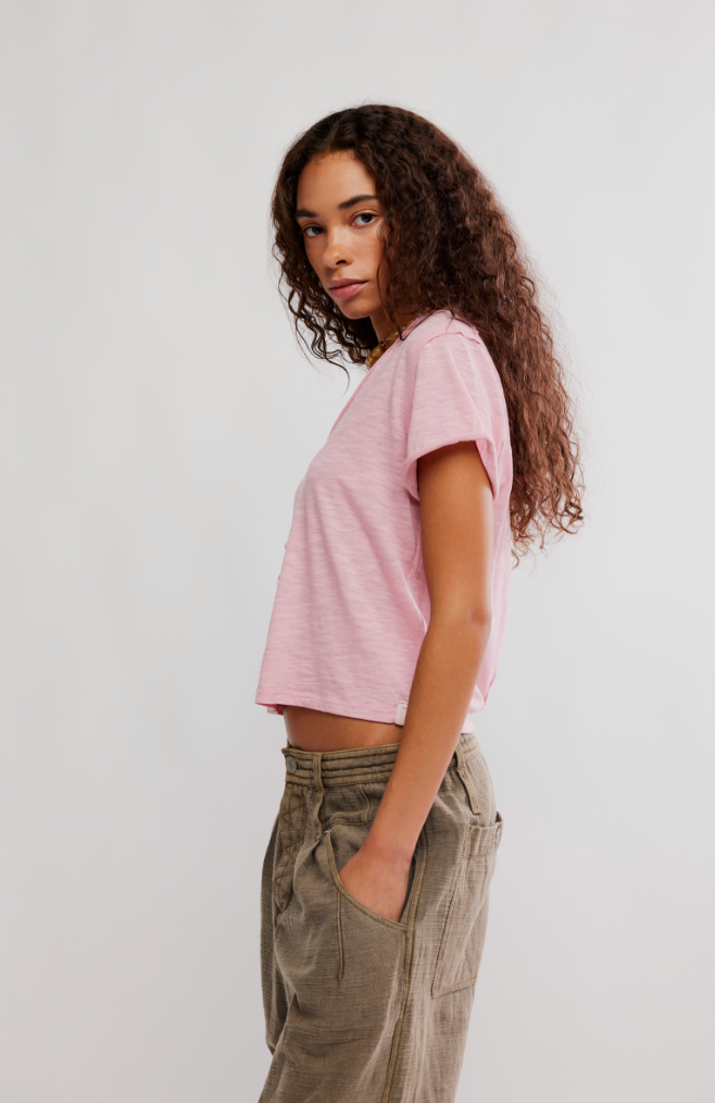 Free People : Take 2 Tee in Rose Oil