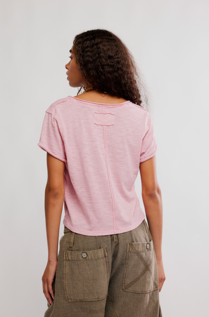 Free People : Take 2 Tee in Rose Oil
