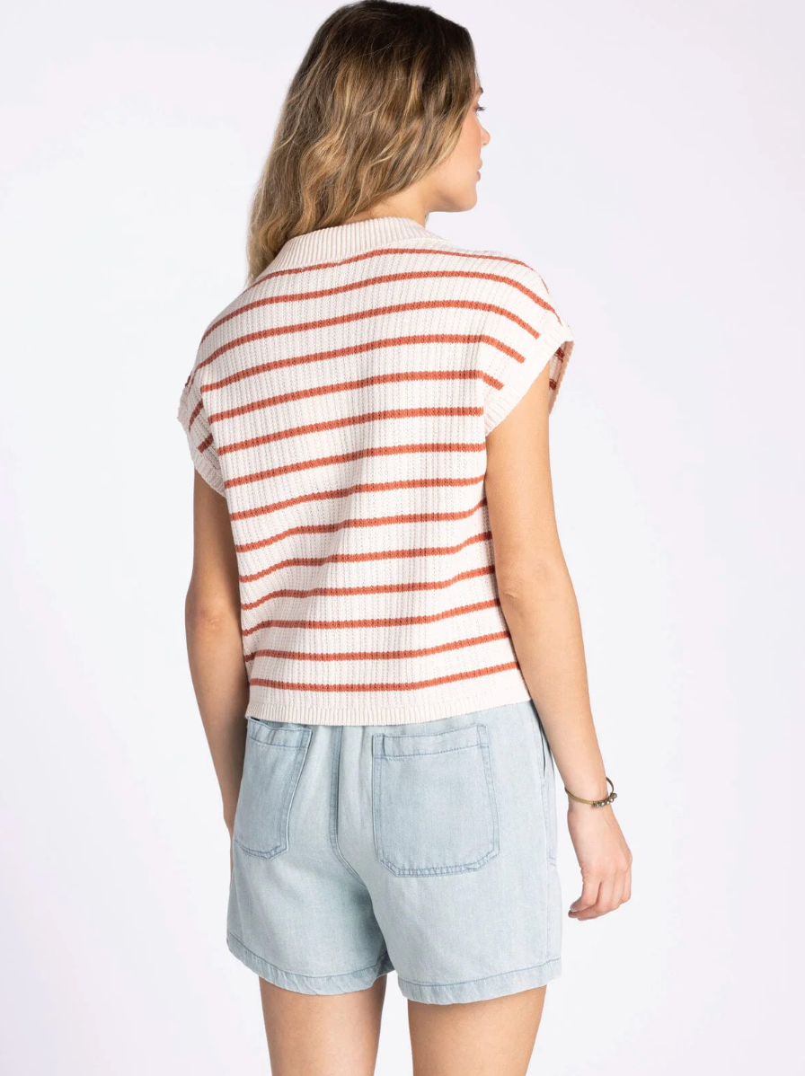 Thread & Supply : Poet Top in Sandstone Stripe
