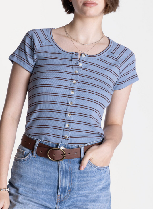 Thread & Supply: Adina Top in Blue/Brown