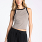 Thread & Supply : Evie Tank in Taupe/ Black