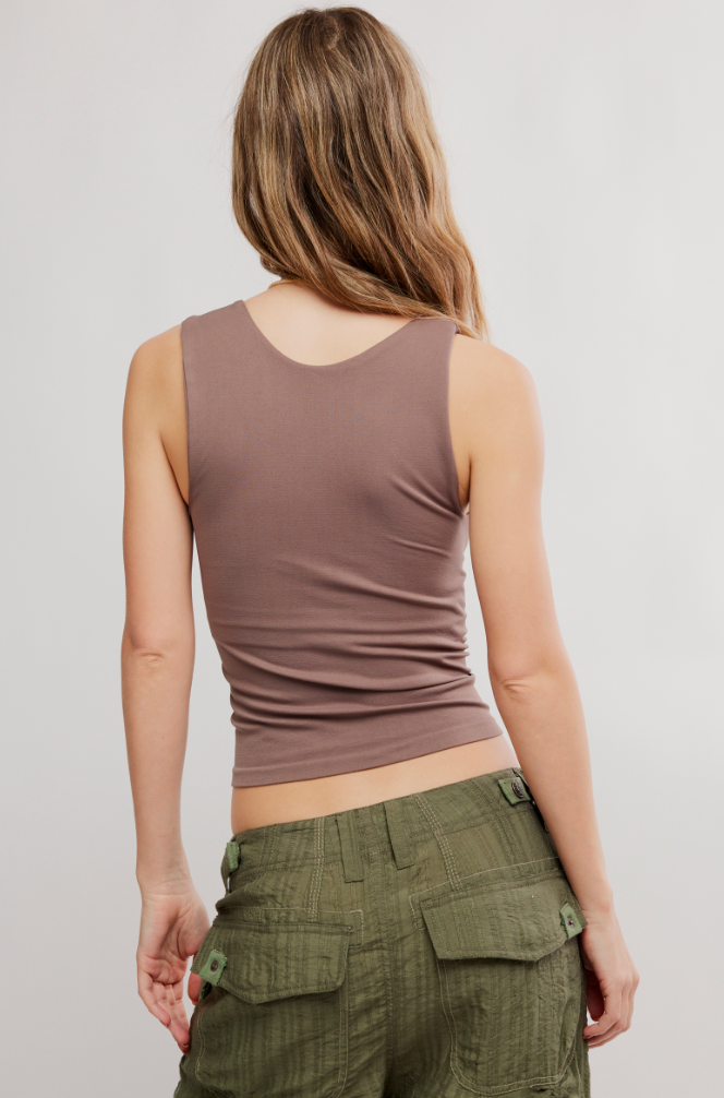 Free People: Clean Lines Muscle Cami in Iron