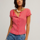 Free People: Most Wanted Cardi in Red/White Stripe
