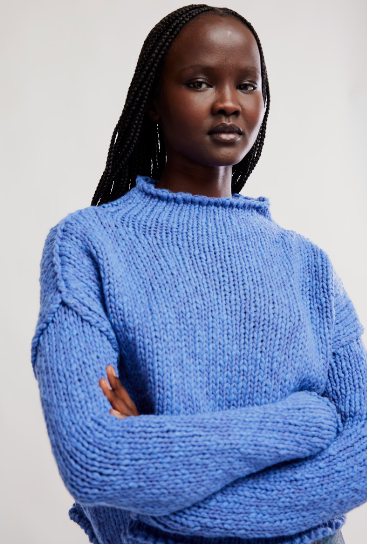Free People: Opal Sweater in Peri Blue