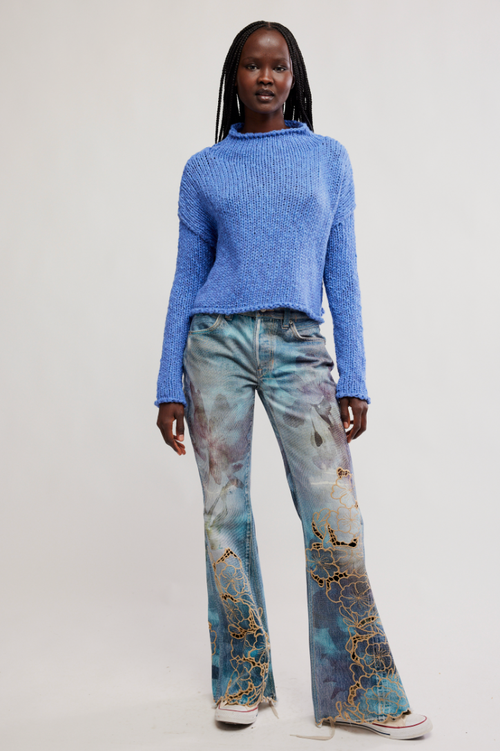 Free People: Opal Sweater in Peri Blue