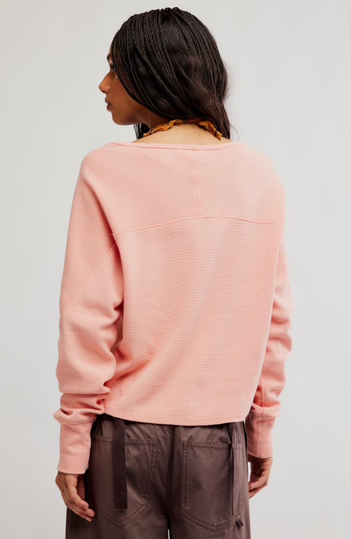 Free People: Jess Long Sleeve in Coral Kiss