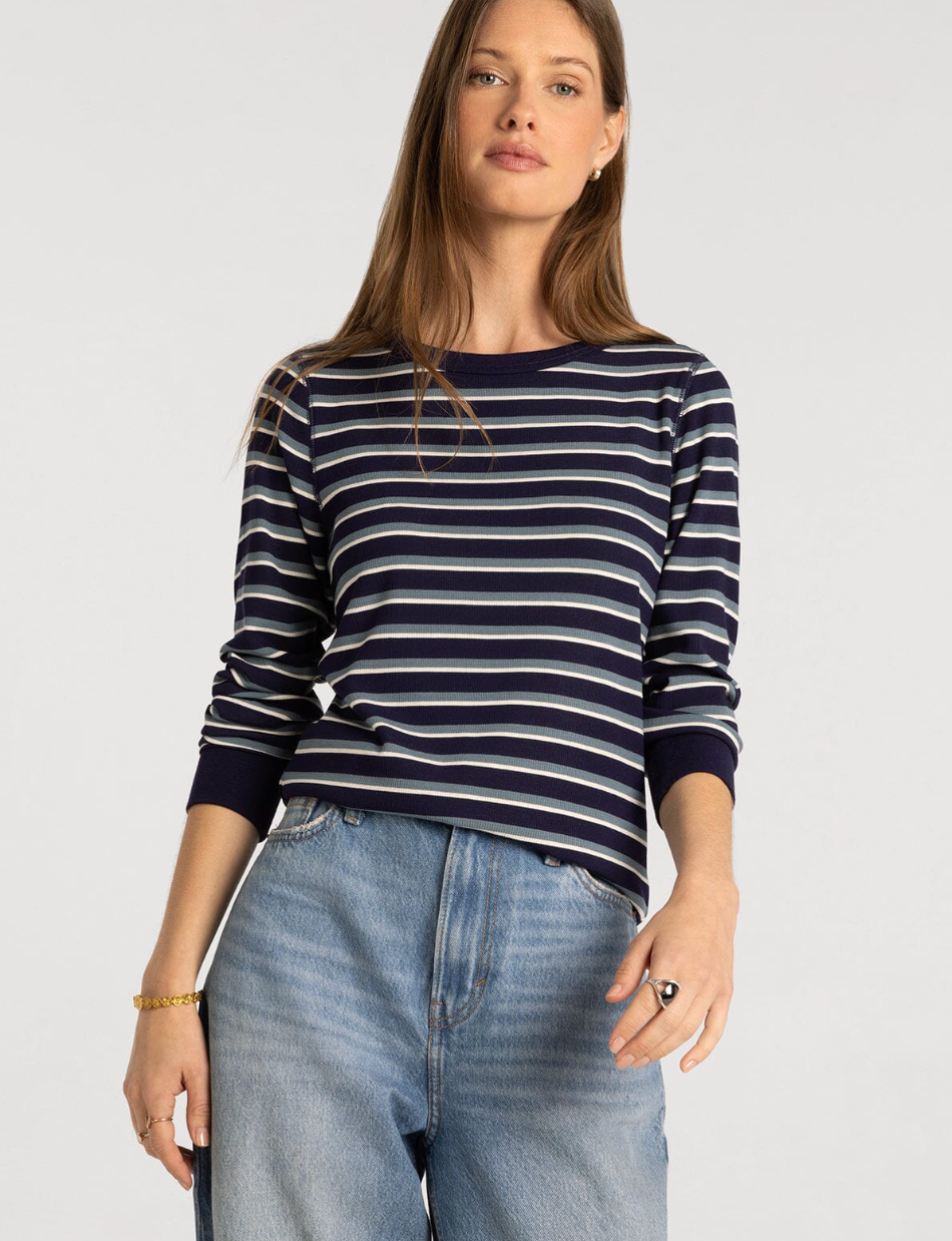 Thread & Supply : Stacey Top in Navy Stripe