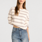 Thread & Supply : Ely Sweater in Cream Burgundy Stripe