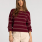Thread & Supply : Ely Sweater in Wine Ivory Stripe