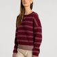 Thread & Supply : Ely Sweater in Wine Ivory Stripe