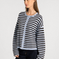 Thread & Supply: Dover Cardigan in Blue Brown Stripe