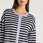 Thread & Supply: Dover Cardigan in Blue Brown Stripe